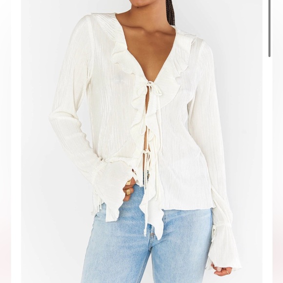 Show Me Your MuMu Adela Top - Ivory Pleat - Picture 3 of 5